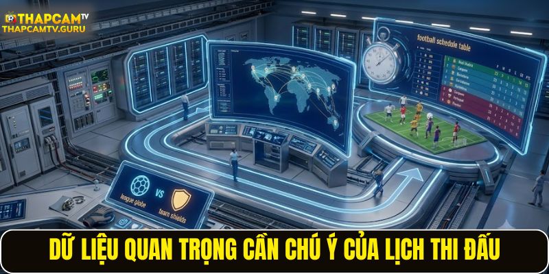 Dữ liệu quan trọng cần chú ý của lịch thi đấu
